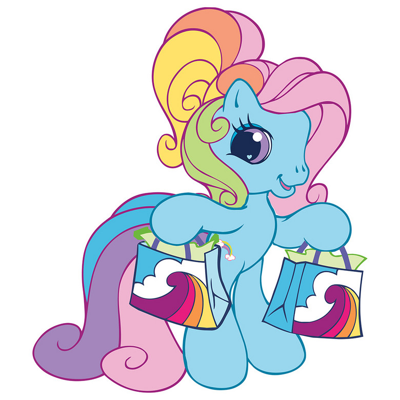 萌萌卡通蓝色彩虹马模板下载(图片编号:14812