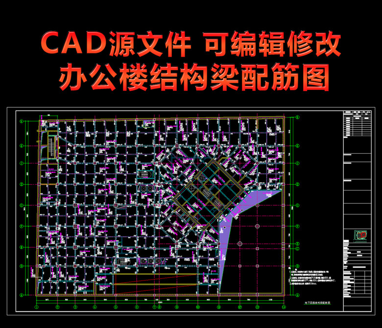 楼层板结构配筋图cad平面设计图下载(图片1.06mb)_cad