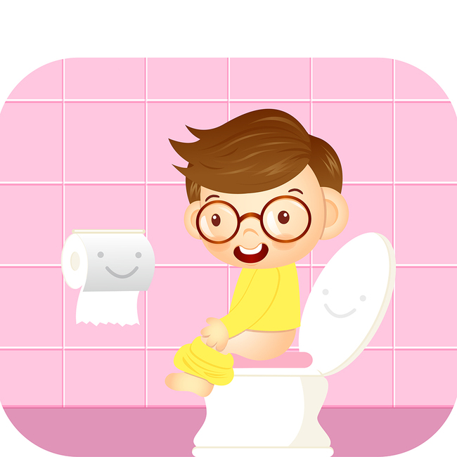 小孩坐马桶上厕所