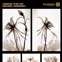 冷艳玫瑰花卧室三联无框画高清图片下载