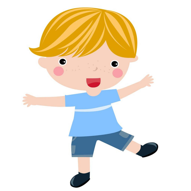 可爱卡通幼儿园做体操的小男孩
