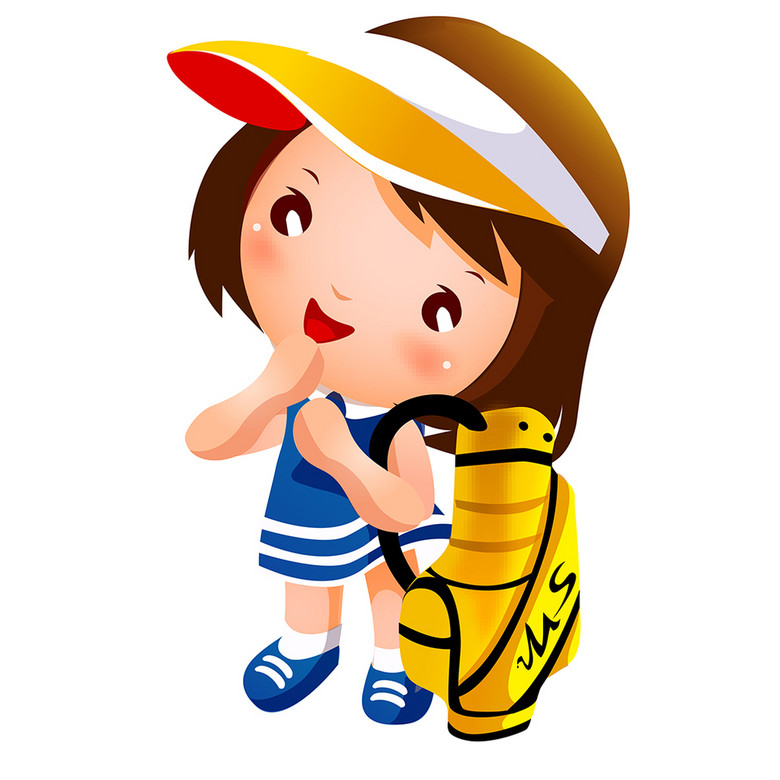 卡通女孩打高尔夫(图片编号:14868225)_装饰图