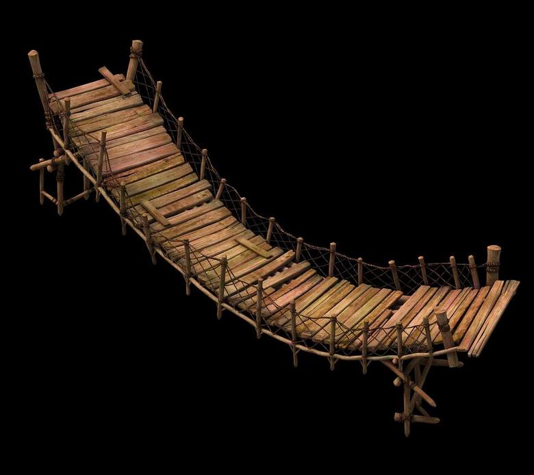 木桥飞秋吊桥绳索桥梁木板桥(图片编号:14924