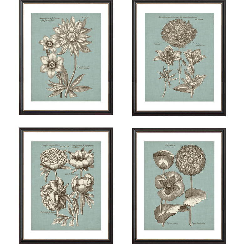 复古做旧藤蔓植物丝瓜蓝莓树叶树枝黑白油画高