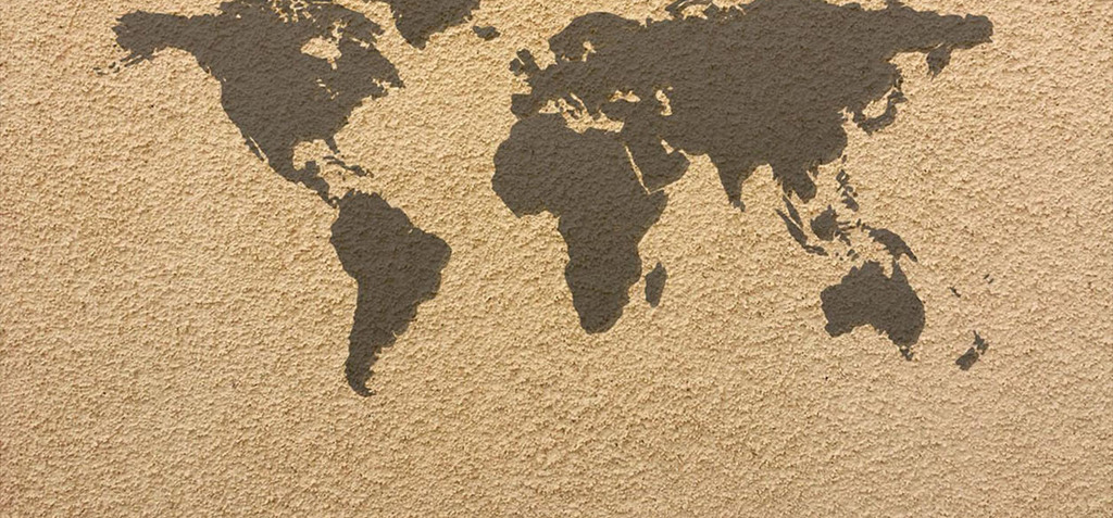 亚洲地图硅藻泥背景墙