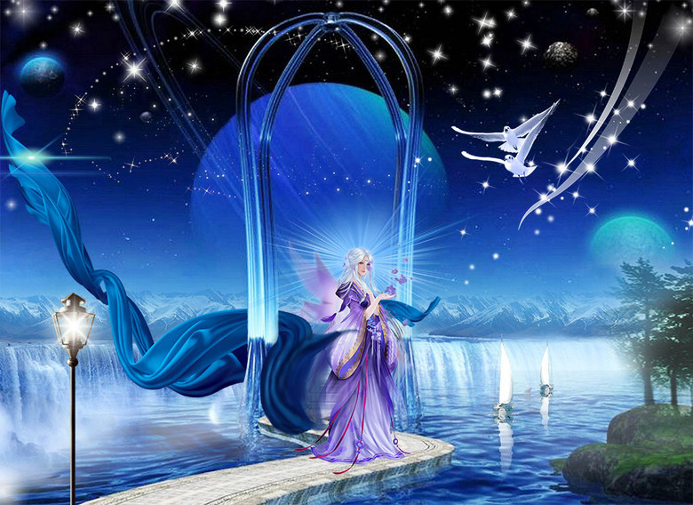 梦幻蓝婚纱_梦幻婚纱图片(2)