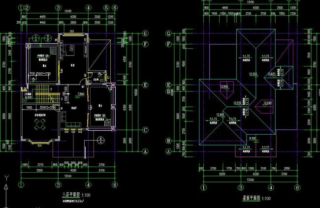 cad图库 建筑cad图纸 节点剖面图cad > 欧美风私人别墅cad施工图设计