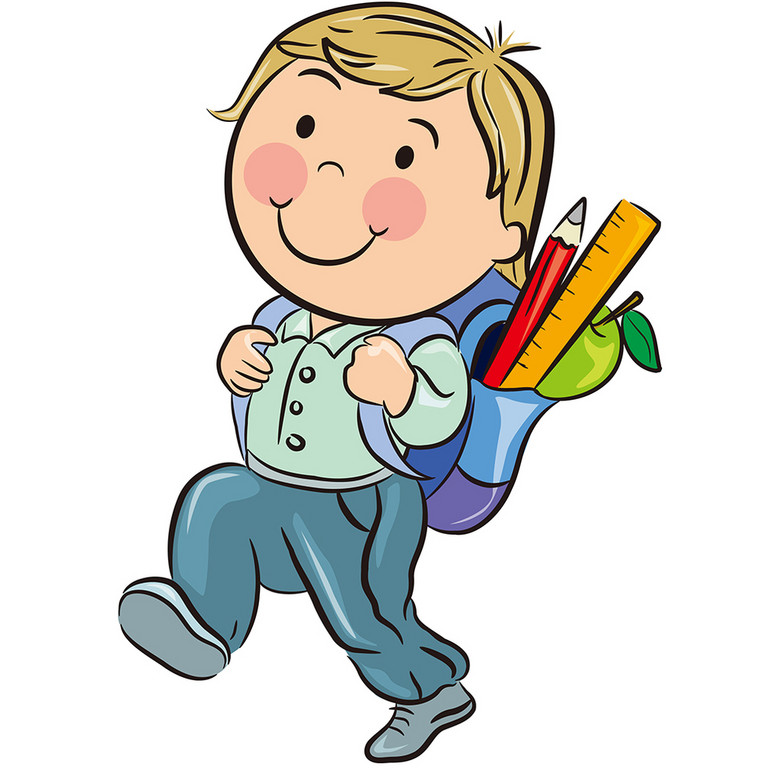 可爱漫画儿童微笑去上学模板下载(图片编号:1