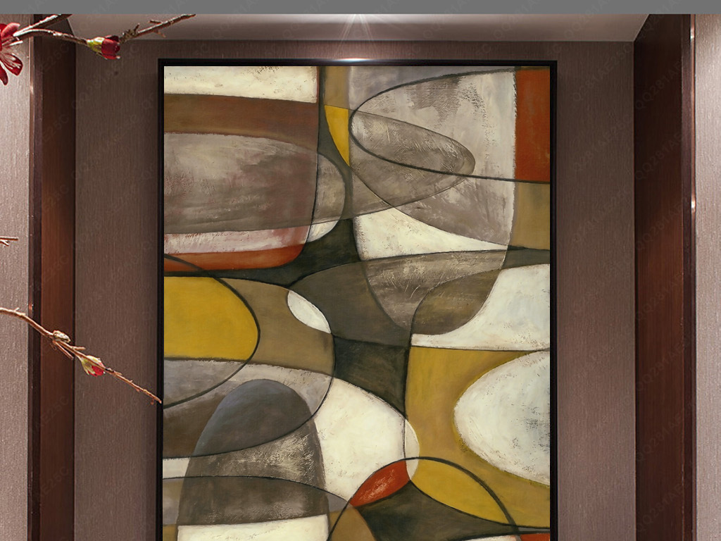 圆与色彩几何图形毕加索欧式抽象家居装饰画