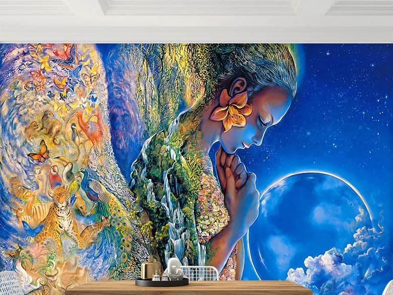 精灵女神古希腊欧洲神话故事唯美手绘背景墙(