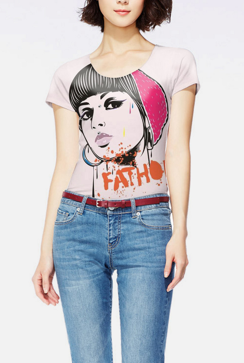 个性潮流女孩短袖T恤图案设计(图片编号:1514