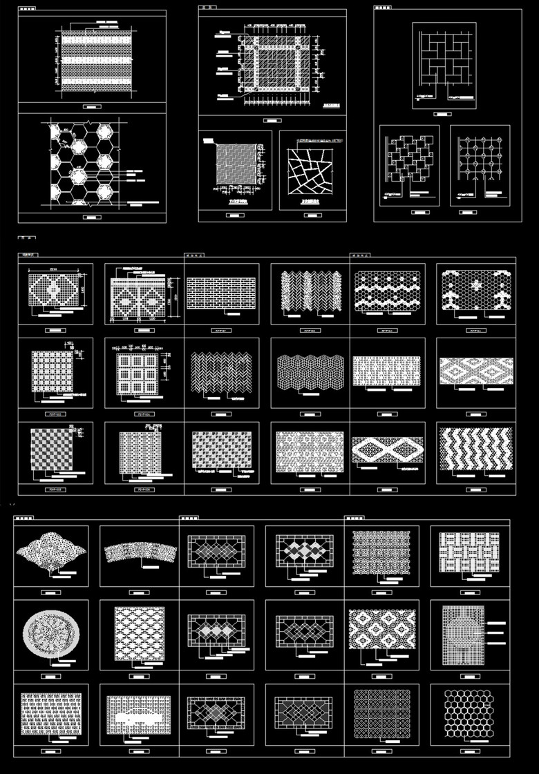 地面铺装样式93款cad图