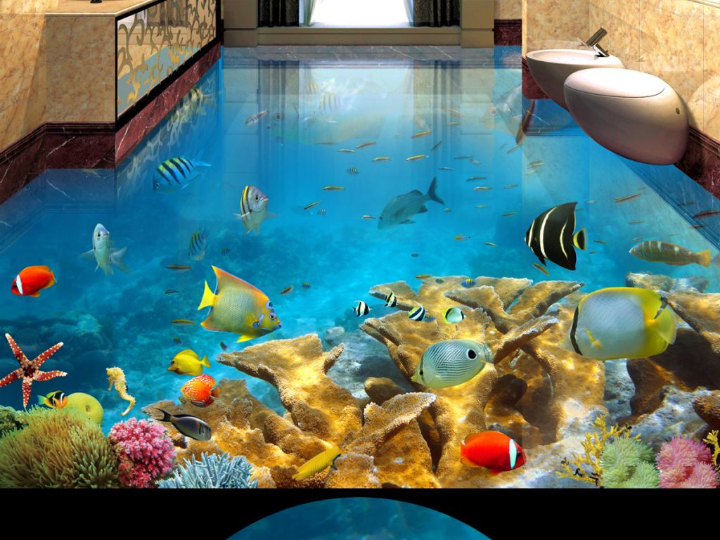 我图网提供精品流行热带鱼海底世界3D立体浴室地板地画素材下载,作品模板源文件可以编辑替换,设计作品简介: 热带鱼海底世界3D立体浴室地板地画 位图, RGB格式高清大图,使用软件为 Photoshop CS5(.psd) 3D地板