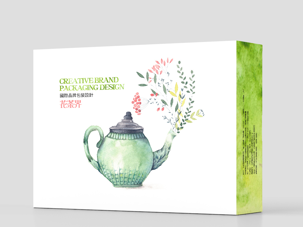 绿色小清新水墨风格茶叶包装设计图片
