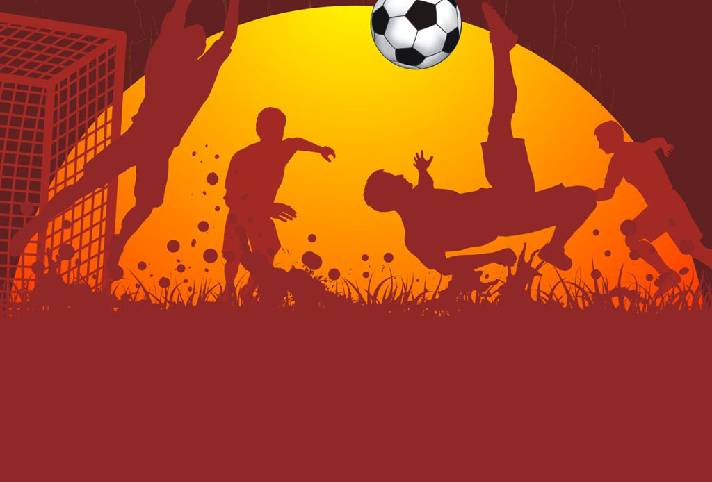 世界杯足球海报动感背景矢量素材