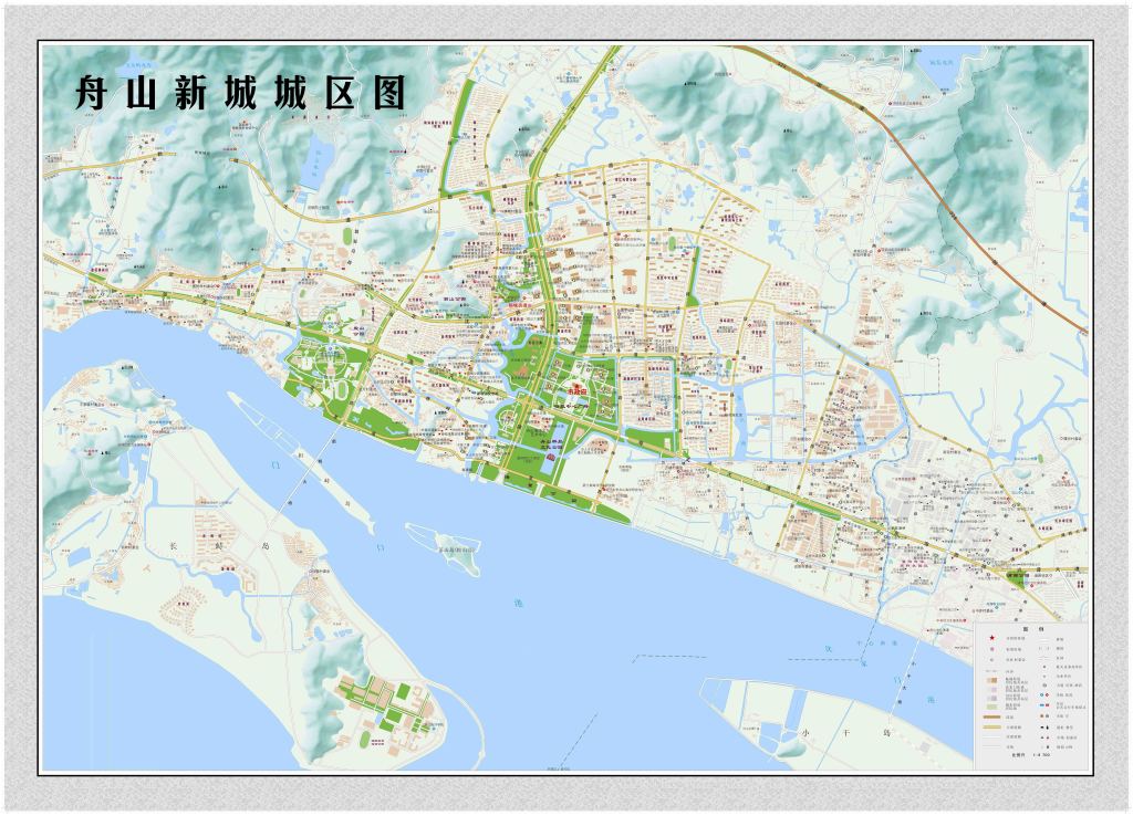 舟山市新城城区地图高清版大图图片