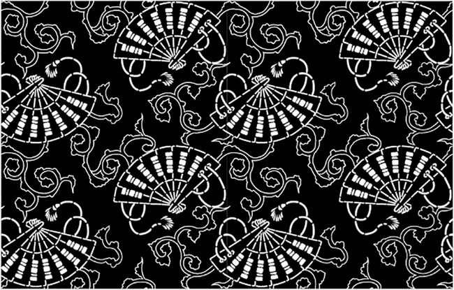 日本传统花纹现代黑色风布料印花产品图案模板