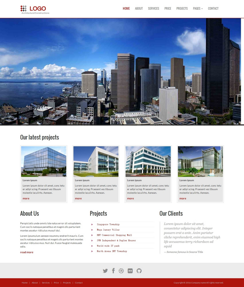 大气HTML5自适应屏幕企业网站模板下载(图片