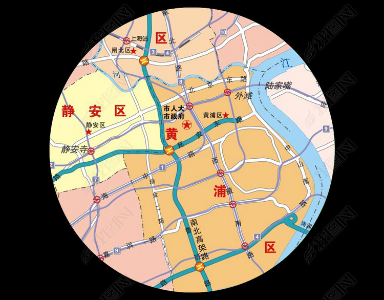 上海市中心城区地图高清版大图