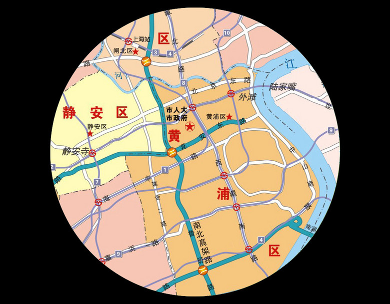 上海市中心城区地图高清版大图(图片编号:152