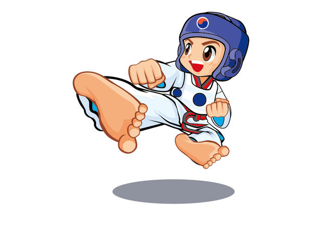 体育运动卡通人物跆拳道图片(图片编号:15252
