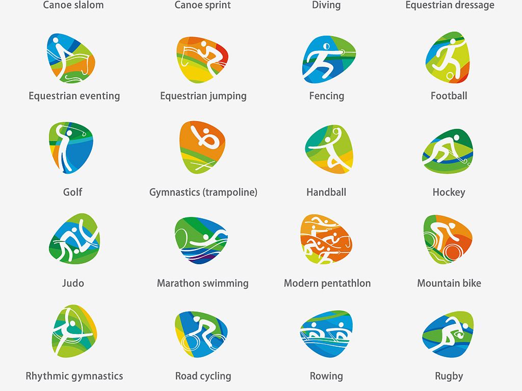 巴西里约奥运会会徽里约奥运会运动项目图标
