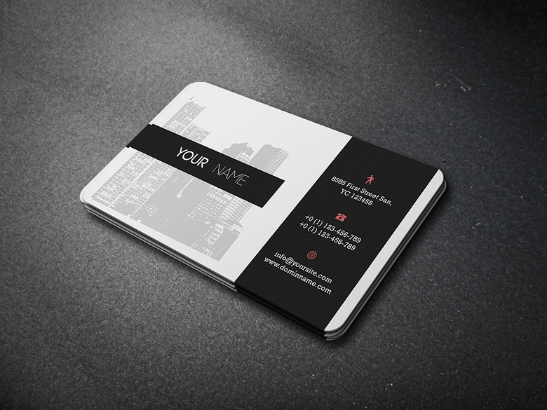 创意时尚房产中介设计名片PSD模板素材(图片