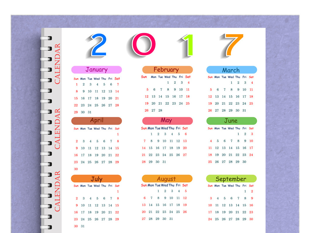 eps)万年历2017年台历挂历日历新春节海报展板2017年台历2017挂历2017图片