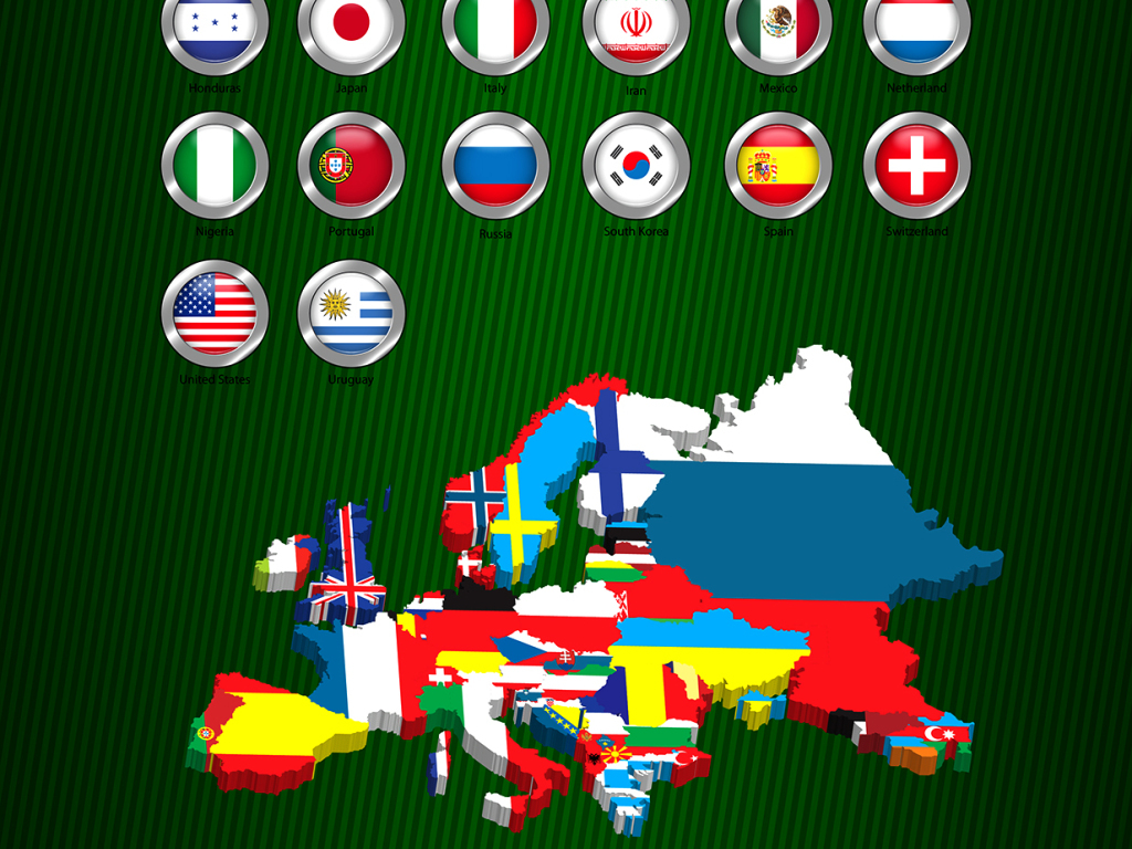 2018世界杯欧洲杯32强国家国旗素材