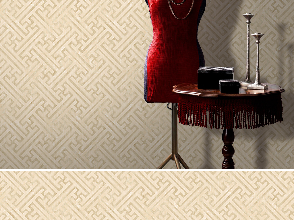 中式花纹图案回形纹壁纸墙纸壁画