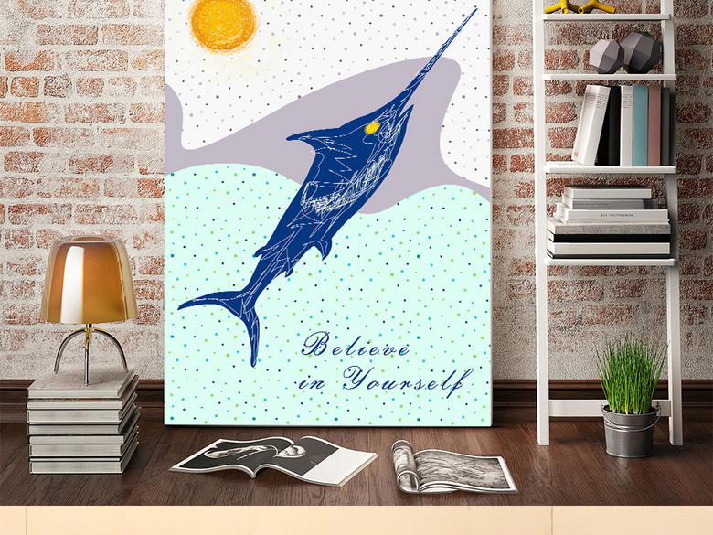 北欧极简金枪鱼英文装饰画(图片编号:1545230