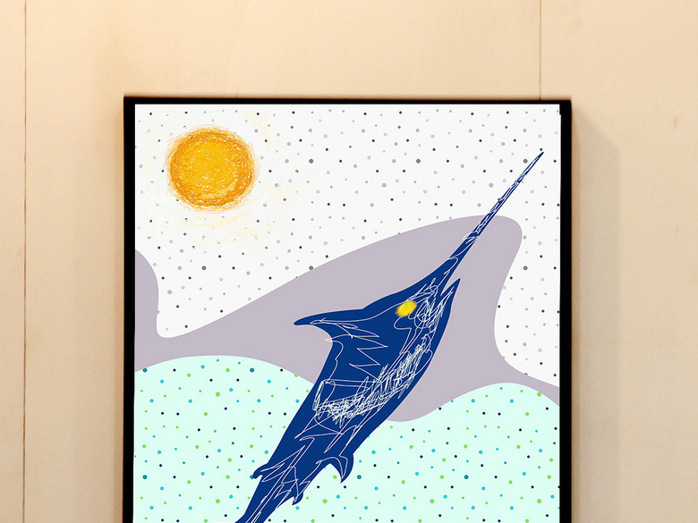 北欧极简金枪鱼英文装饰画(图片编号:1545230