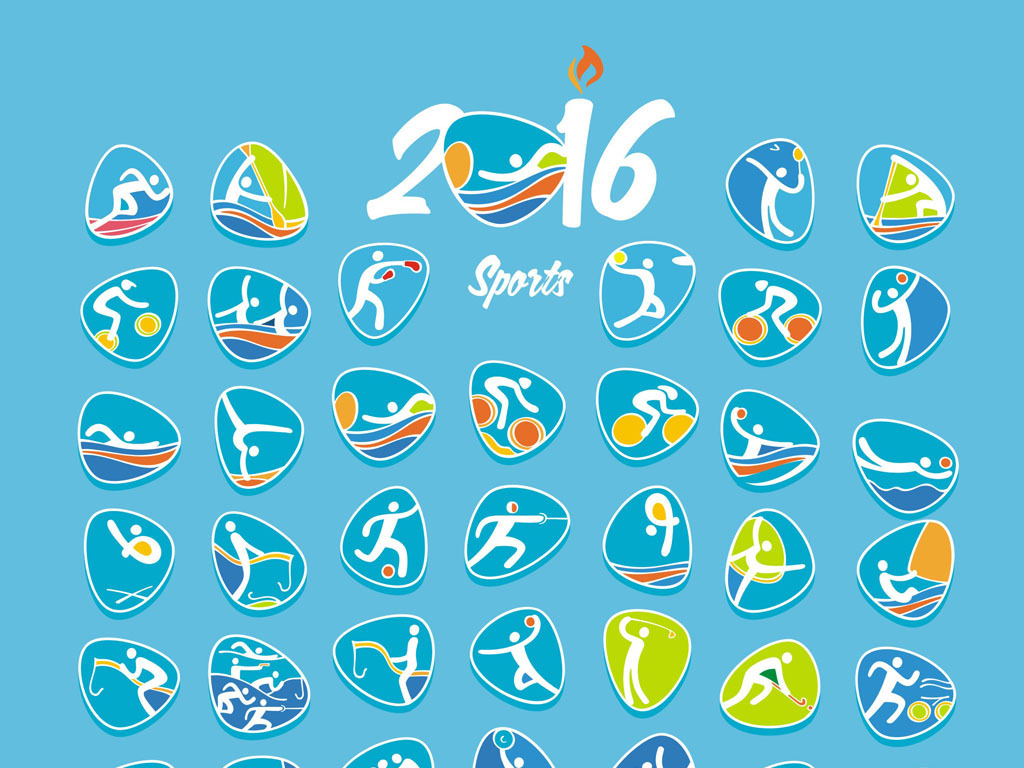 2016RIO奥运会比赛项目矢量图标