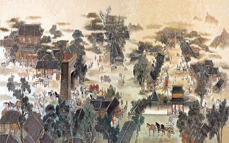 盛世唐朝集市场景繁华(图片编号:15479979)_其