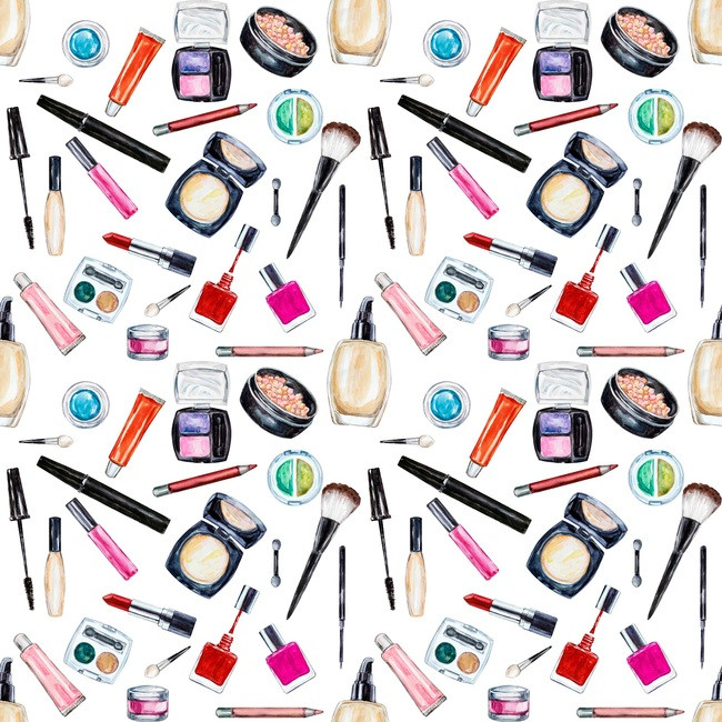 水彩免扣女士化妆品素材集合(图片编号:15507