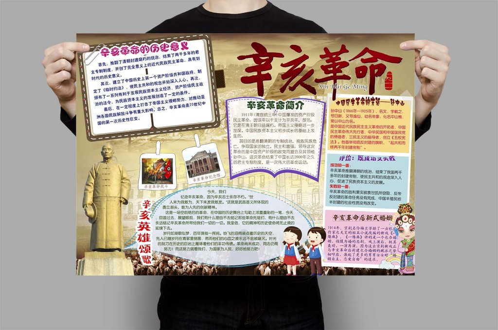 纪念辛亥革命孙中山爱国教育手抄报小报