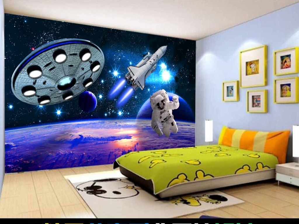 3d神秘宇宙星空儿童房背景墙图片