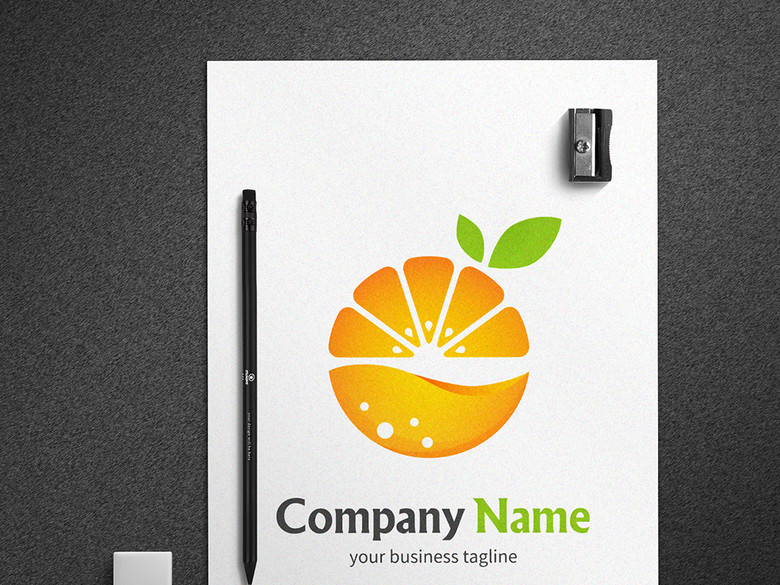 创意手绘橙汁LOGO标志设计(图片编号:15555