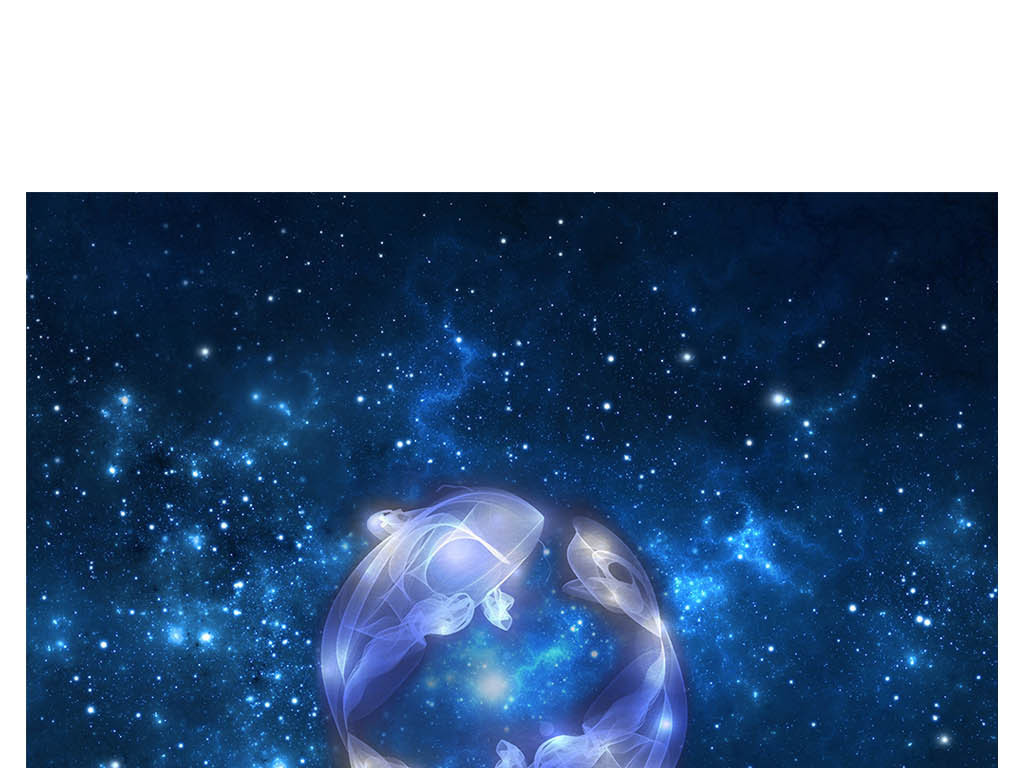星空双鱼十二星座装饰画图片