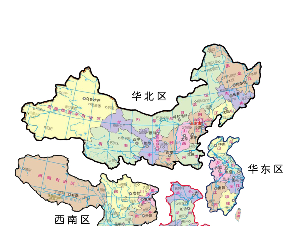 中国区域划分图(图片编号:15567333)_其他海报设计_我图片