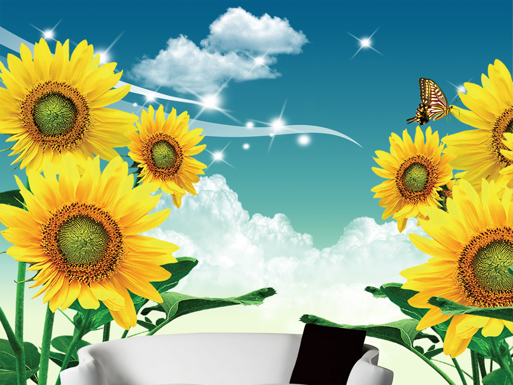 猜成语蓝天太阳花_蓝天白云太阳花图片