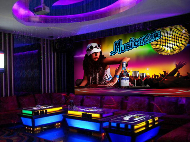 炫酷夜店DJ美女酒吧KTV工装背景墙(图片编号