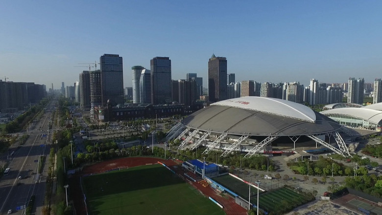 中国南通城市体育馆高清视频素材