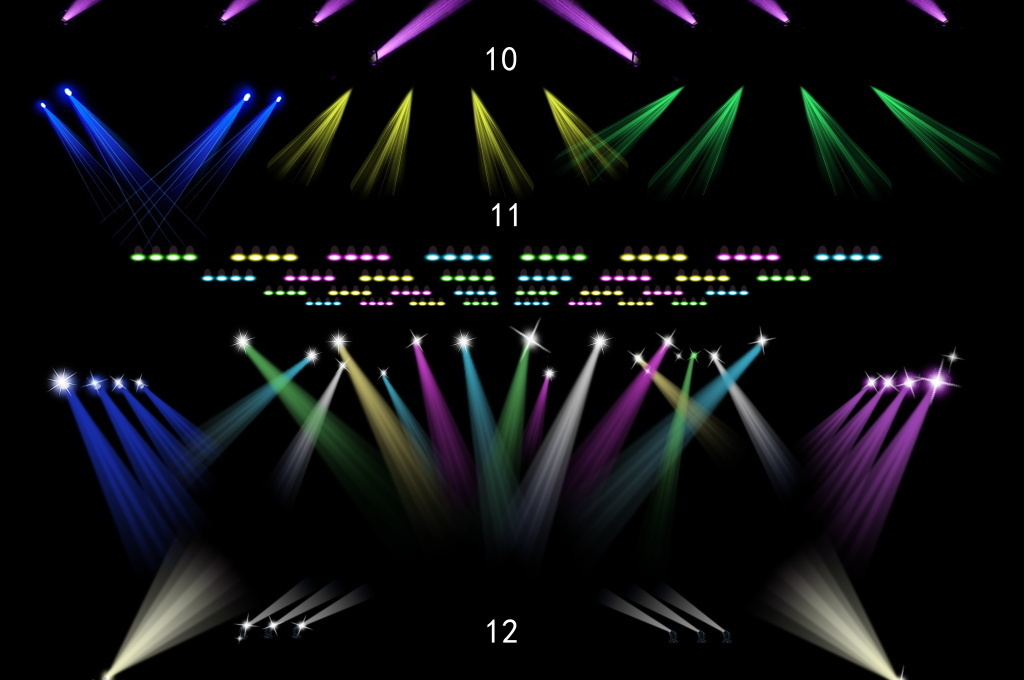 五彩照明灯饰舞台各种灯光设计合集海报图