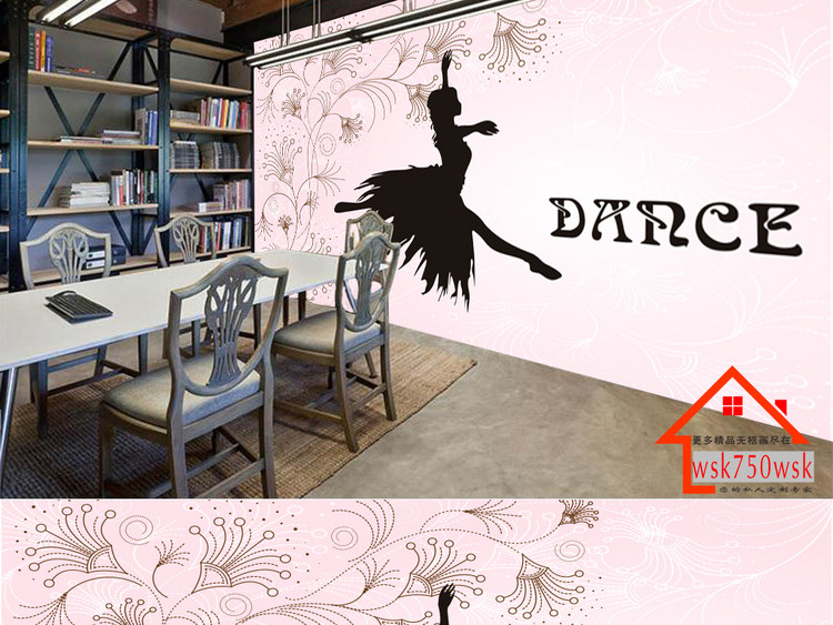 高清手绘白毛女舞蹈背景墙墙贴