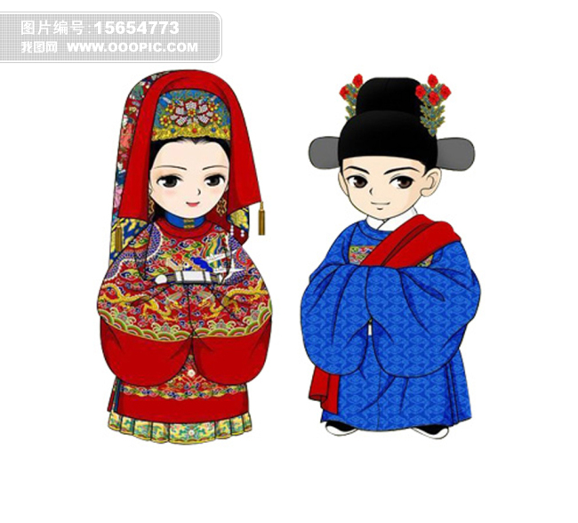 中国古代婚纱传统服装结婚分层