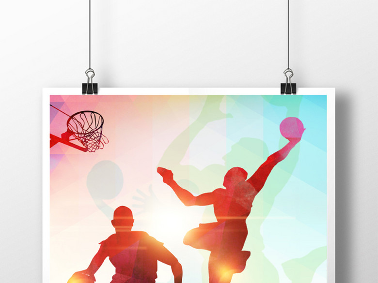 彩墨篮球比赛宣传海报(图片编号:15660973)_海
