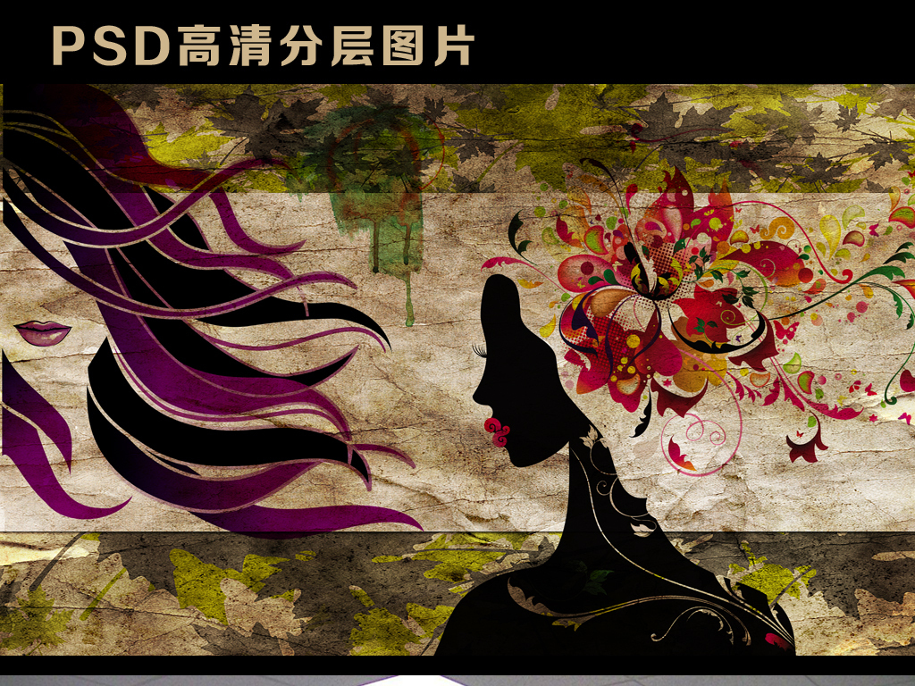 美发复古背景图片|美发沙龙复古背景墙图片