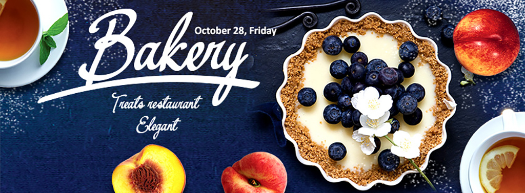 面包店烘焙坊蓝莓蛋糕甜品美食促销宣传海报