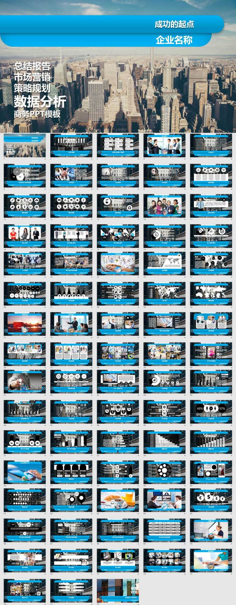 企业介绍产品金融销售营销推广PPT模版(图片